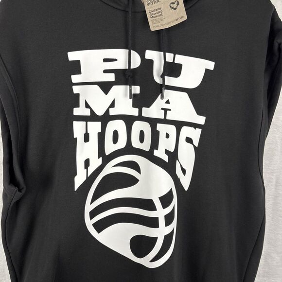 Puma Hoodie Men's XL Black Hoops Posterize 2.0 Sweatshirt Graphic Pullover NWT - Picture 3 of 7